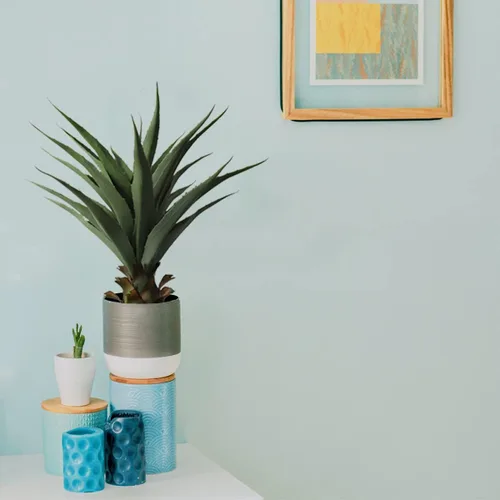 Vista 5 de Damomo Sansevieria Feaux Plantas Agave Serpiente Púas Artificial Espada de Plástico Verde Artificial Artificial Plantas de Sansevieria Feaux