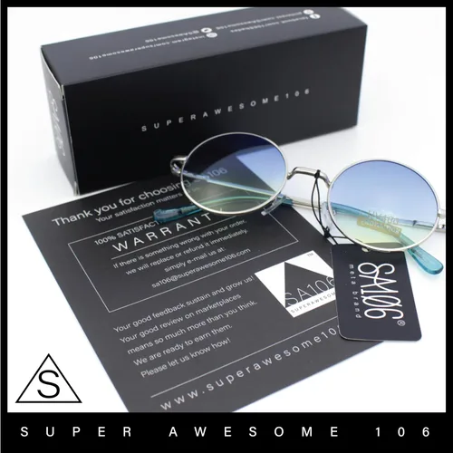 Vista 5 de SA106 Gafas de sol hippie redondas con lentes de gradiente de color de verano