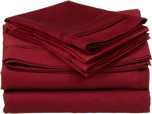 Vista 12 de Ropa de cama de algodón egipcio oro Solid satén 6pcs cama hoja Set 100% algodón egipcio de 600 hilos, Solid, 21 inches Deep Pocket
