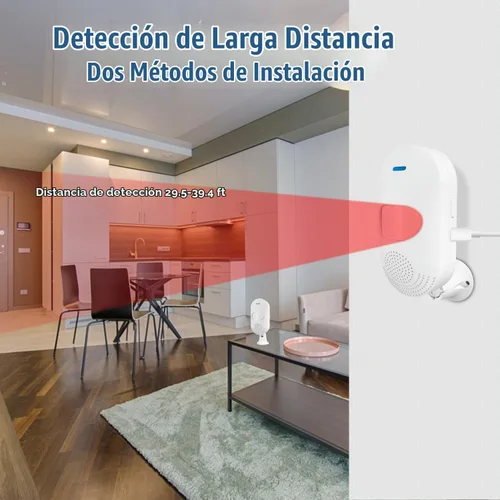 Vista 5 de Sensores de movimiento PIR inteligentes: detector de movimiento WiFi con alerta de notificación de aplicaciones, detector de movimiento alimentado