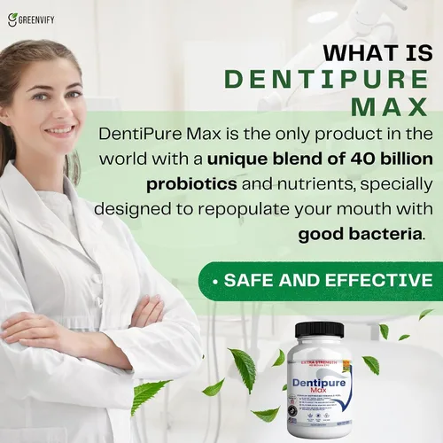 Vista 7 de Suplemento probiótico Dentipure Max, 40 mil millones de UFC, 60 cápsulas, apoya los dientes y la salud digestiva (1)