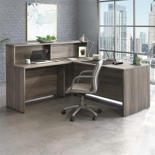 Vista 5 de Affirm - Escritorio comercial de 72 x 30 pulgadas, acabado Hudson Elm
