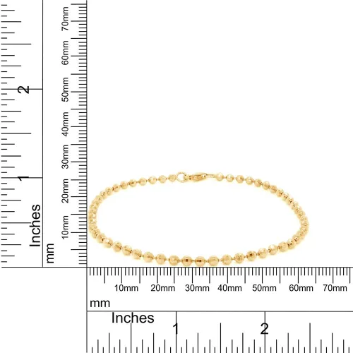 Vista 5 de Wishrocks Italian Crafted 2.4MM 7 Inches Bead Bracelet Jewelry For Women & Girls in 14k Gold Over Sterling Silver, Gift Jewelry for Her, Teen