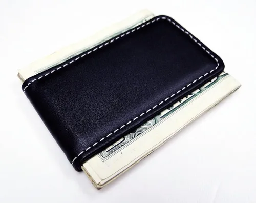 Vista 3 de Tapp Collections Clip magnético de cuero fino para dinero