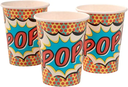 Vista 13 de Ginger Ray Pop Art Party - Tinas de papel para helados, paquete de 8