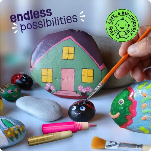 Vista 7 de Dan&Darci Kit de pintura de roca para niños, brilla en la oscuridad, regalos de Navidad, artes y manualidades para niños y niñas de 6 a 12 años