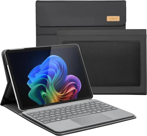 Vista 15 de CoBak Funda para Microsoft Surface Pro de 12" (2025), Premium Business Cover con soporte multiángulo, soporte para lápiz capacitivo integrado