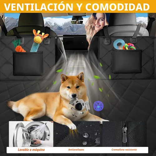 Vista 6 de Extensor de asiento trasero para perros, gran espacio, funda de asiento de automóvil para perro, parte inferior dura con capacidad para 420 libras