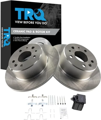 Vista 14 de TRQ Juego de pastillas de freno y rotor de cerámica trasera compatible con Honda Accord V6 1998-02 3.0L con frenos de disco traseros 02-06 Acura RSX