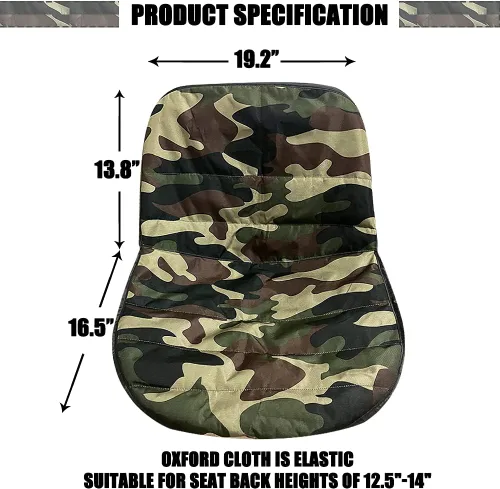 Vista 2 de Funda de asiento de cortacésped de camuflaje: fundas de asiento de tractor de equitación 600d Oxford duradero impermeable cortacésped reemplazo