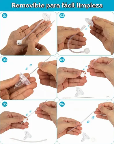 Vista 6 de Kit de conversión de vaso para biberones de vidrio estrechos y estrechos de Dr. Browns, kit de transición a prueba de derrames con boquilla