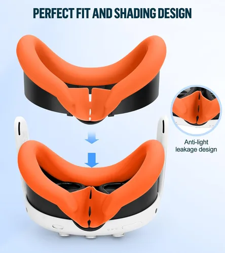 Vista 6 de Silicone Cover Set Compatible with OculusMeta Quest 3, VR Accessories Protective Cover Includes Controller Grips, Front Shell Headset Cover and Face