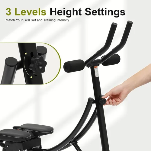 Vista 3 de Abdominal Crunch Coaster, Height Adjustable Ab Trainer Abdominal Whole with LCD Monitor & Six Silent Rollers, Body Workout Machine for Home