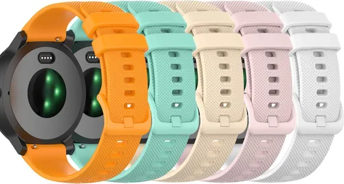 Vista 7 de Correa deportiva de repuesto de silicona compatible con Garmin Venu Sq 2 Music/Venu 2 Plus/Venu Sq Music, Vivomove 6 5 3 Music, Vivomove Luxe, Negro