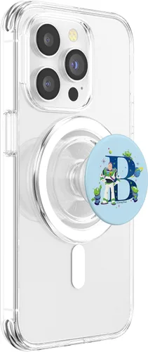 Vista 3 de Disney and Pixar - Monograma del alfabeto Letra B Buzz Lightyear PopSockets MagSafe PopGrip para iPhone