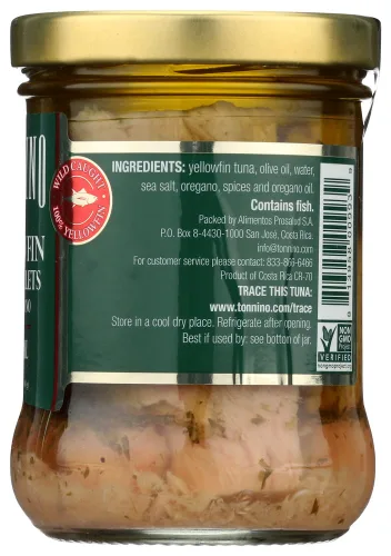Vista 4 de Tonnino Filetes de atún en tarro con orégano, en aceite de oliva, 6.7 onzas (4 tarros)