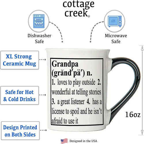 Vista 2 de Cottage Creek - Taza de café de cerámica para abuelos en caja de regalo de 16 onzas, regalos para abuelos nuevos, regalos para abuelo de parte