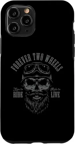 Vista 29 de Forever Two Wheels Biker Skull with Beard Motorcycle Design - Carcasa para iPhone 17