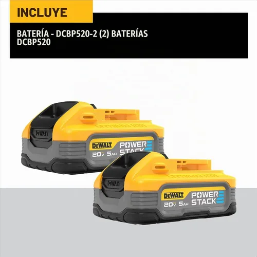 Vista 3 de DEWALT Powerstack - Batería de 20 V Max, recargable, 5 Ah, iones de litio, paquete de 2 (DCBP520-2) y batería de 20 V MAX XR, 5 Ah, paquete de 2