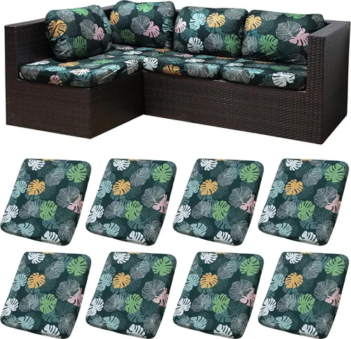 Vista 7 de 12 fundas de cojín para patio, fundas de cojín elásticas