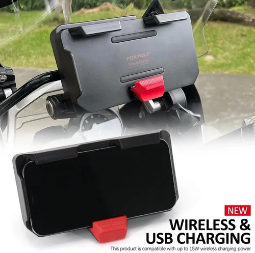 Vista 2 de El nuevo GPS teléfono móvil motocicleta navegación soporte soporte de carga inalámbrica con dos puertos USB para R1200GS/ADV F800GS ADV F700GS/ADV