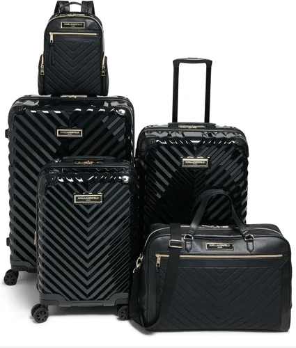 Vista 12 de Karl Lagerfeld Paris Carryon Spinner Wheels Hardside para mujer, Negro -, Carryon Spinner Wheels Hardside