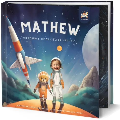 Vista 2 de Libro de cuentos personalizado para niños, increíble viaje interestelar, nombre y foto personalizados, regalos para bebés, aventura atractiva