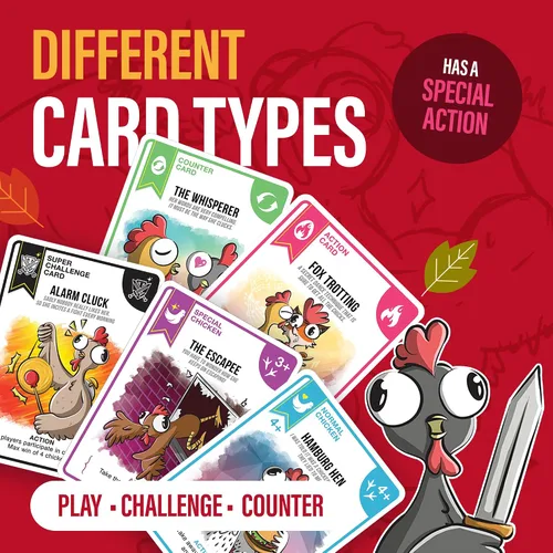 Vista 8 de Chicken Challengers Juego de cartas: estrategia hilarante para adultos y adolescentes, noche de juegos familiares, 2-8 jugadores, mayores de 13