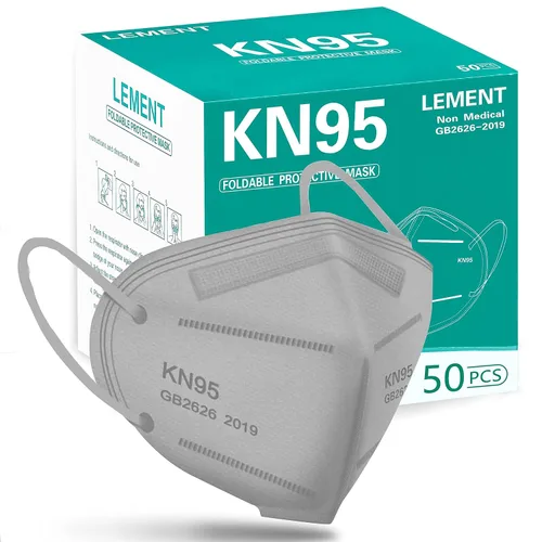 Vista 10 de LEMENT Mascarillas KN95, paquete de 100 unidades, mascarillas desechables transpirables para adultos, color azul