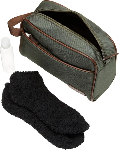 Vista 5 de Perry Ellis Portafolio para hombre, kit de viaje para pequeños artículos de cuero