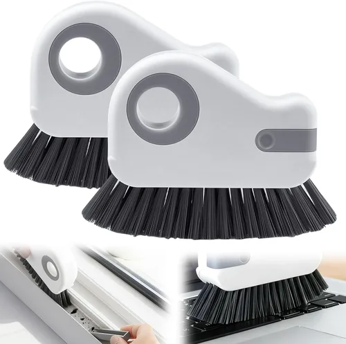 Vista 10 de Limpiador de rieles de ventana, herramienta de limpieza de ranuras,Cepillo 1pc-gris