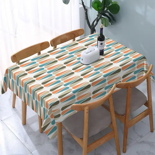 Vista 31 de Mantel decorativo con patrón azteca, estilo nativo étnico, bohemio, geométrico, verde, para cocina, banquete de fiesta y vacaciones, color negro
