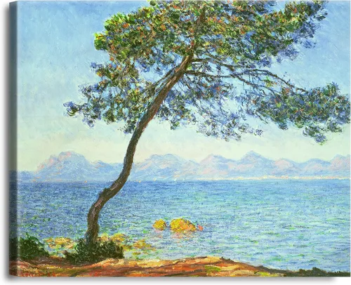 Vista 88 de A&T ARTWORK Antibes Seen from The Salis Gardens de Claude Monet Las Obras de Arte Clásico Mundial Reproducciones, Impresiones de Arte en Lienzo