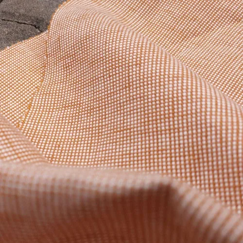 Vista 6 de Tela de lino de algodón con puntos Dobby naranja Material versátil para costura, manualidades y decoración del hogar