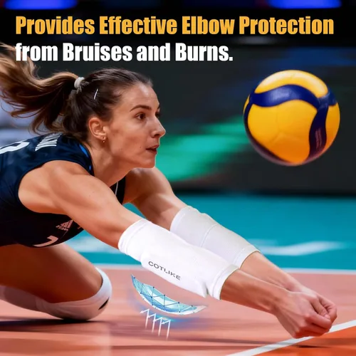 Vista 5 de Coderas de voleibol para jóvenes adultos, mangas de voleibol, coderas para quemaduras en el suelo y moretones, coderas no voluminosas, protección