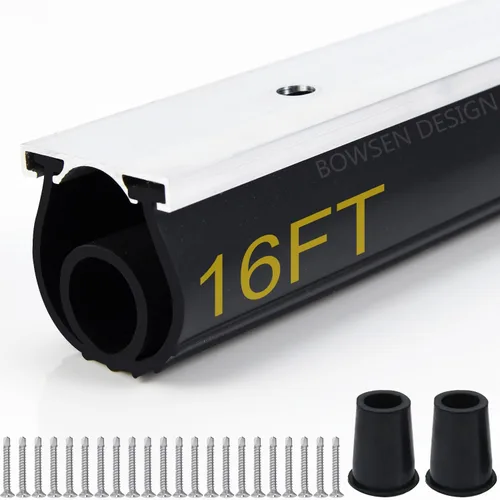 Vista 9 de BOWSEN Sellos inferiores universales para puerta de garaje de servicio pesado con anillo en U+O, burlete resistente a la intemperie de goma con kit