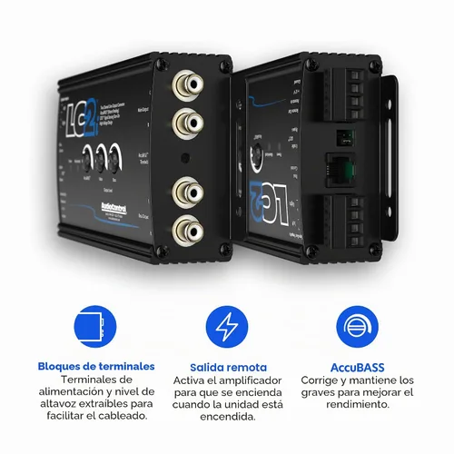 Vista 2 de AudioControl LC2i - Convertidor de salida de línea de 2 canales con control remoto de tablero ACR-1 y AccuBASS para agregar subwoofers