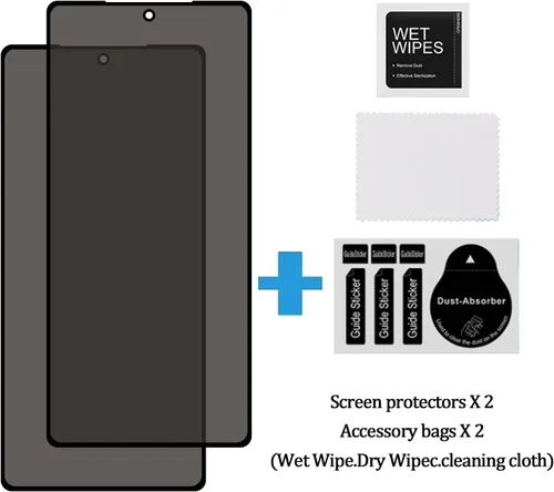 Vista 6 de Paquete de 2 protectores de pantalla de privacidad para Samsung Galaxy Note 20 5G, dureza 9H, antiarañazos, cobertura completa, protector