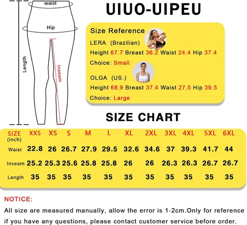 Vista 3 de UIUO-UIPEU Pantalones de yoga estampados con bolsillos para mujer, leggings de compresión con control de abdomen