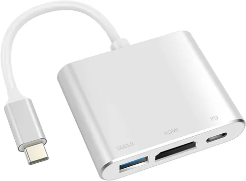 Vista 12 de Concentrador adaptador USB C, 4 en 1 USB tipo C a HDMI 4K, VGA, USB3.0 y USB-C PD multipuerto estación de acoplamiento compatible con dispositivos 4