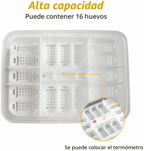 Vista 3 de Caja de cría de reptiles de 16 rejillas - Incubadora de plástico profesional para ecko, lagarto y cría de melena