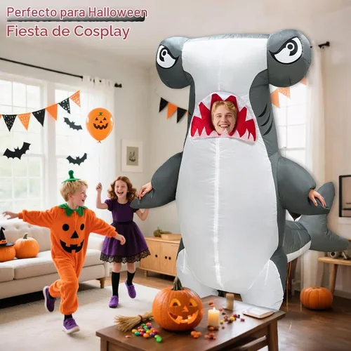 Vista 3 de Disfraz inflable de tiburón martillo de Halloween para fiesta de cosplay