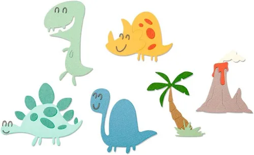 Vista 16 de Sizzix Thinlits - Juego de troqueles de animales de la selva bebé, 9 unidades, talla única, multicolor, 9 piezas