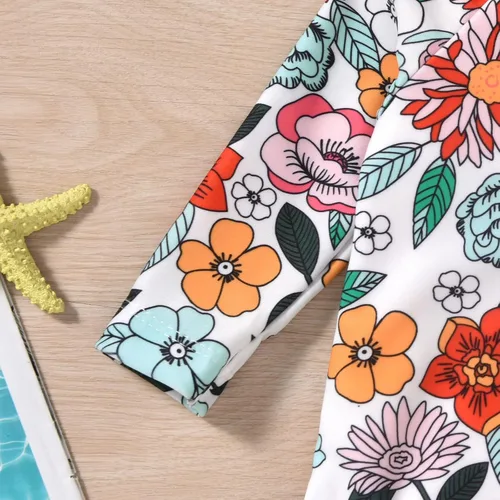 Vista 56 de Aalizzwell Traje de baño de una pieza de manga larga con sombrero para bebé niña