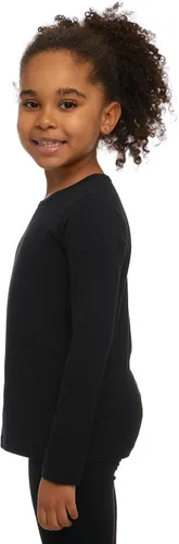 Vista 2 de Camisas básicas de manga larga para niñas, de algodón turco, cuello redondo, ropa de moda