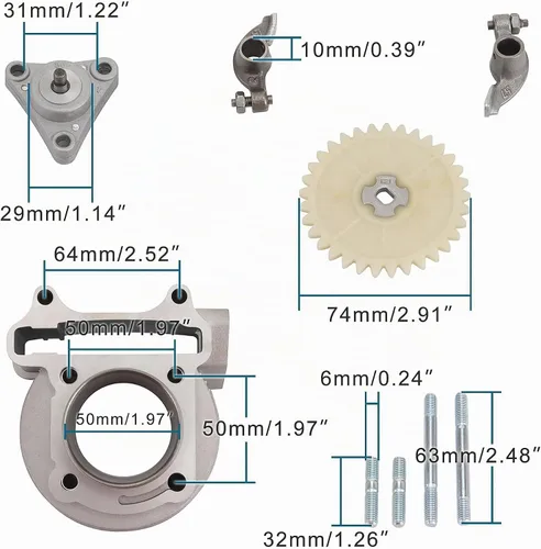Vista 2 de Kit de reconstrucción de cilindro de gran agujero Goofit GY6 50 cc 139QMB para Scooter Válvula 2.519 pulgadas.