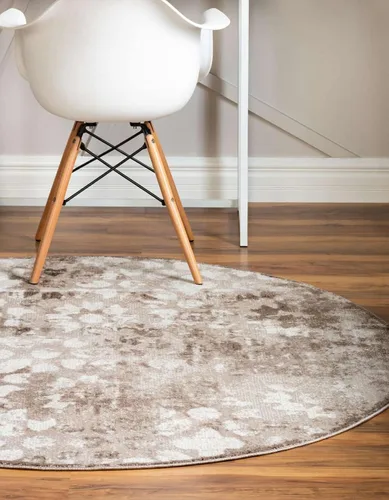 Vista 4 de Unique Loom Sofia Collection - Alfombra Larvotto (7 pies 1 pulgada, redonda, marrón/beige)