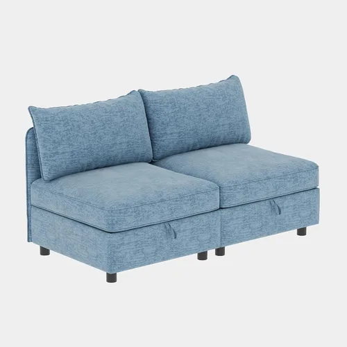 Vista 6 de ERYE Sofá modular de 68 pulgadas con asiento profundo, sofá modular de almacenamiento con otomanas de almacenamiento, sofá biplaza tapizado