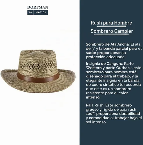 Vista 4 de Dorfman Pacific Co.Sombrero Rush Gambler para hombre