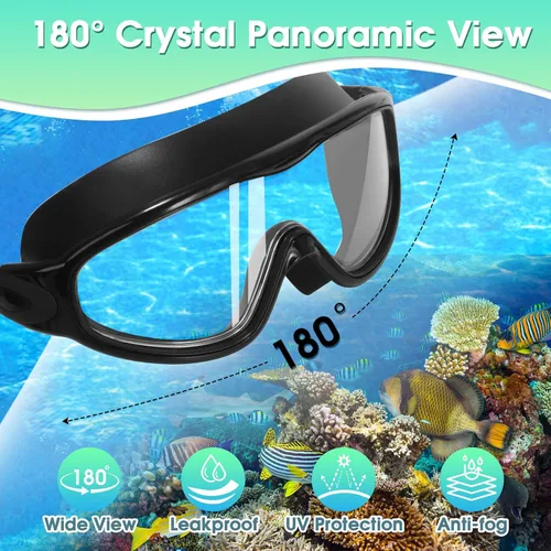 Vista 2 de EverSport Paquete de 2 gafas de natación para niños, gafas de natación antivaho para niñas y niños de 3 a 15 años